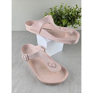 Birkenstock Gizeh Pink Rubber Thong Sandals Women Size 38 EU 7.5 US